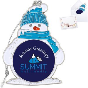 Modern Snowman Die Cast Holiday Ornament