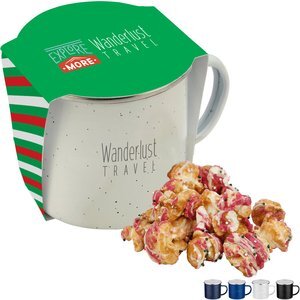 Christmas Crunch Popcorn & Speckled Camping Mug Gift Set