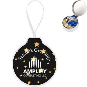 Full Color Ornament Tin w/ Chocolate Stars
