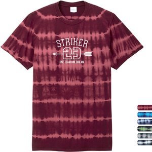 Port & Company® Allover Stripe Tie Dye Cotton Unisex Tee