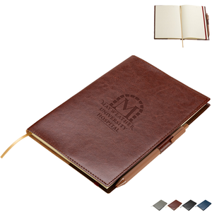Conclave Refillable Leatherette Journal w/ Pen, 8-1/2" x 5-3/4"