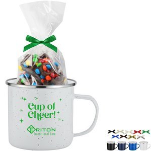 Milk Chocolate Pretzels with Mini M&M's in Camp Mug with Stuffer 16 oz.