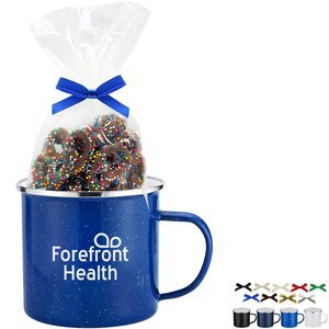 Milk Chocolate Sprinkled Pretzels in Camp Mug with Stuffer 16 oz.