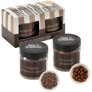 Milk Chocolate Almonds & Milk Chocolate Pretzels in Candy Jar, 2 Way