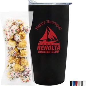 Sugar Cookie Crunch Popcorn in Straight Wall Tumbler w/ Plastic Liner 20 oz.