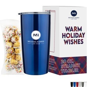 Sugar Cookie Crunch Popcorn in Vacuum Sealed Wall Tumbler Gift Box Sets 20 oz.