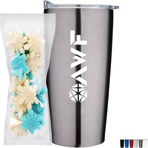 Gummy Snowflakes in Vacuum Sealed Wall Tumbler Gift Set 20 oz.