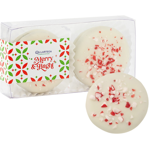 White Chocolate Oreos w/ Peppermint in Gift Box, 2 pc.