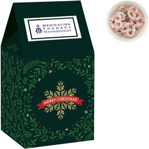 Milk Carton Box w/ Chocolate Pretzels with Peppermint Crystals