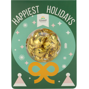 Holiday Billboard Card with Gold Foil Wrapped Truffles