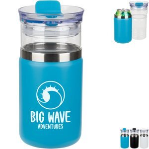 Tamari Glass Tumbler & Vacuum Insulated Can Cooler, 12oz.