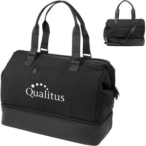 Weekender Polyester Travel Bag w/ Drop Bottom