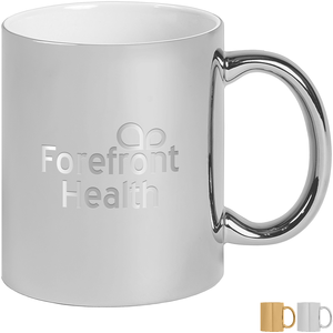 Deco Metallic Ceramic Mug, Laser Engraved, 11oz.