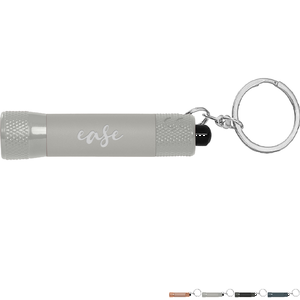 Chroma Softy Monochrome Metallic LED Flashlight with Keyring Laser Engraved