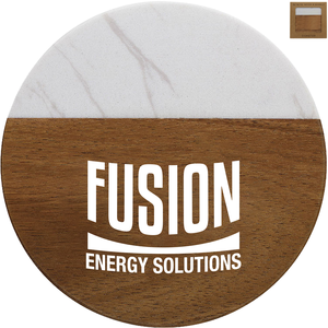 Acacia Wood & Marble Coaster