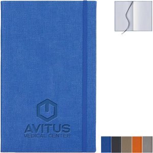 Linen Banded Medio White Pg Lined Journal