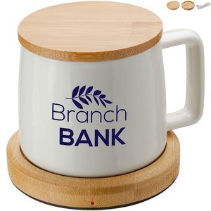 Bamboo Mug Warmer w/ Ceramic Mug, 8oz.