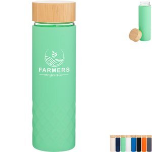 h2go Dawn Single Wall Glass Bottle w/ Silicone Sleeve, 18oz.