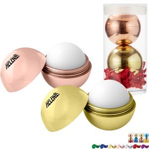 Metallic Finish Round 2-Piece Lip Balm Set in Tube