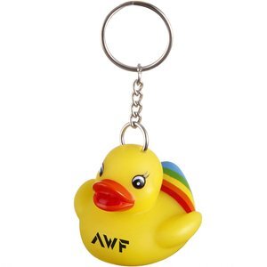 Rainbow Pride Rubber Duck Key Chain