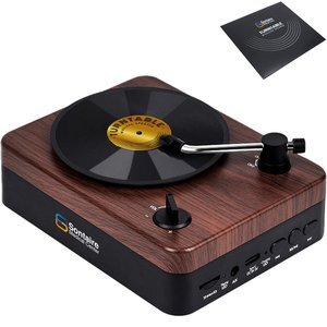 Turntable Bluetooth Speaker with Custom Record Envelope