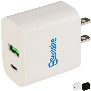 Dual Port Flat Wall Adapter