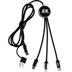 Illum 3-in-1 Light-Up Charging Cable with Dual Type C & Lightning Connector