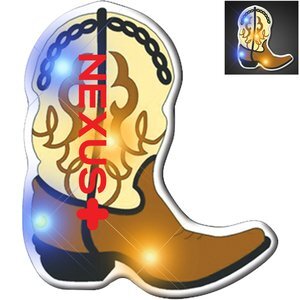 Brown Cowboy Boot Flashing LED Lapel Pin