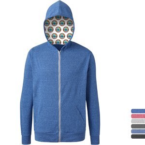 Zip Front Tri-Blend Full Color Unisex Hoodie