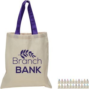 Economical Cotton Tote Bag with Colored Handles