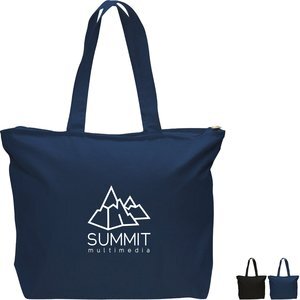 Zipper Cotton Tote Bag