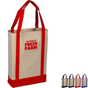 Colored Canvas Two Tone Deluxe Tote Bag