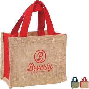 Mini Natural Two Tone Jute Gift Tote