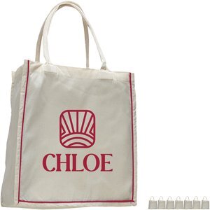 Fancy Cotton Shopper Bag with Colored Stripe