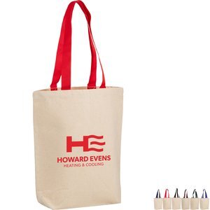 Cotton Tote Bag With Contrasting Web Handles