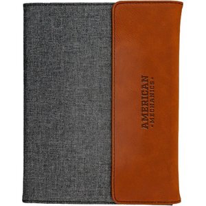 Rustic Faux Leather & Canvas Portfolio, 7"x9"