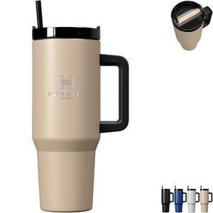 Happy Camper Stainless Steel Mug w/ Straw, 40oz.
