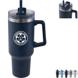 Alaskan Double Wall Vacuum Insulated Stainless Steel Mug w/ Straw, 40oz.