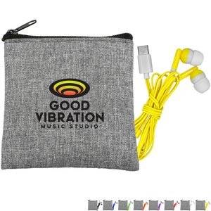 Recycled Pouch & Type C Colorful Earbud Set