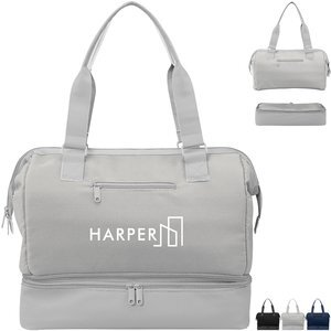 Weekender Mini Polyester Travel Bag w/ Drop Bottom