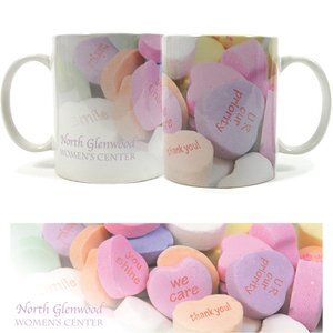 Conversation Heart Design, Stoneware Mug, 11oz.