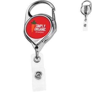 Chrome Carabiner Badge Reel with Belt Clip