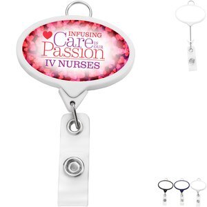 Jumbo Oval Badge Reel with Lanyard Attachment