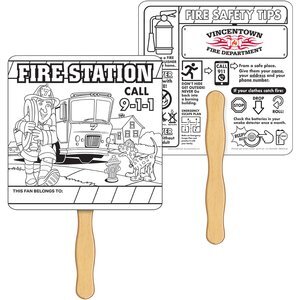 Fire Safety Coloring Hand Fan