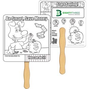 Saving Money Coloring Hand Fan