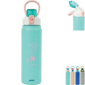 Perka® Rex Fresh Double Wall Recycled Stainless Steel Water Bottle,  24 oz.
