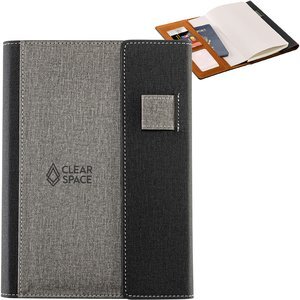 Folio Refillable Hard Cover Journal w/ Card Pockets & Magnetic Closure, 6-1/2" x 8-1/2"