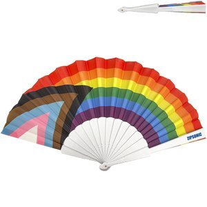Progressive Pride Flag Folding Nylon Fan