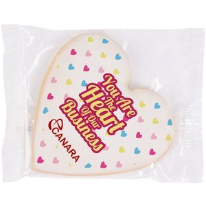 Iced Vanilla Heart Cookie with Edible Imprint
