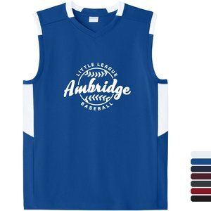 Sport-Tek® Club Recycled Poly Sleeveless Youth V-Neck Tank